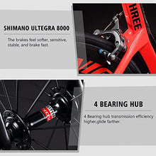 SAVADECK Carbon Road Bike 700C Carbon Frame Racing Bicycle with R8000 22 Speed GroupSet, 25C Tire (Black 54cm)