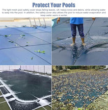 CMYUN Customizable Winter Pool Cover Deck Garden, Extra Large Inground Pool Covers with Anchors ＆ Springs, for 9/16/22/24/26/29/32 Ft Wide Pools(8mx8m(26.2ftx26.2ft))
