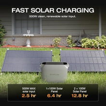 EF ECOFLOW Solar Generator DELTA 3 Classic with 2x100W Solar Panels, 1024Wh