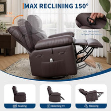 Garvee Leather Swivel Rocker Recliner Chair with Heat & Massage
