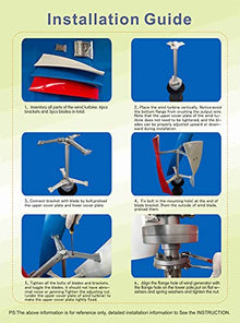 3000W Vertical Wind Turbine Portable Wind Power Generator Kit, Wind Generators for Home Use 12V/24V 48V Turbine Generator Home,24v