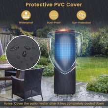 Tangkula 41,000 BTU Propane Patio Heater with Waterproof Cover, Outdoor Heater with Lockable Wheels, Adjustable Feet, Tempered Glass Tube, Suitable for Garden Porch Patio Deck