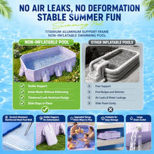 Rectangular Thickened PVC Above-Ground Swimming Pool Blue-3m/10ft