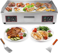 XQZMZSCP Commercial Electric Griddle Hot Cooking Plate, Commercial Stainless Steel Adjustable Countertop Hot Plate BBQ Grill, 220-240V 4400W Efficient (820)