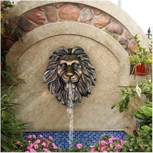 Wall Mounted Lion Head Nozzle Fountain, Indoor/Outdoor 3D Faux Taxidermy Water Feature Wall Art Fountains, for Patio Backyard Pond Decor.