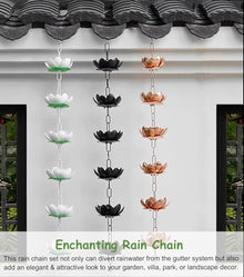HCZKIUJ Cascading Rain Chain for Effective Rainwater Diversion, Durable Outdoor Gutter Replacement Enhances Garden Aesthetics (Copper 6.5m (21.3ft))