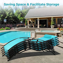 YWMLFZ 3Pcs Sun Lounger Recliner Set Aluminum Chaise Lounges,Reclining Chair with 5 Adjustable Backrest, Cushion, Table for Garden