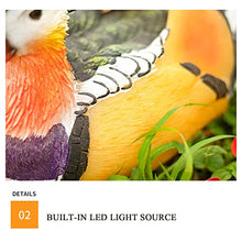 Mandarin Duck Statue Garden Animal Lamp Resin Figurines Light Ornament Waterproof for Patio Lawn Yard Porch Outdoor Decoration Gift