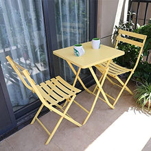 JKSVTF 3 Pcs Folding Bistro Set, Modern Home Antiqued Iron Table and Chairs Set, Square Bar Table, Decoration Garden Table and Chair
