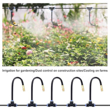 LARPOPKC Brass Mist Nozzle + tee with Bendable Built-in Hose, Suitable for Outdoor Watering Systems, Water Mist Nozzle Threaded Sprayer 1.1 mm (0.043 in) Atomizing Nozzle + 8mm tee Belt 100pc