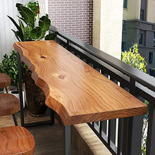 DESALAI Industrial Bar Height Table,Live Edge Dining Table Narrow Table,Solid Wood Top Table,Rectangular Pub Tables Tall Counter Table,Rustic Long Table,No Stool(78.7", Brown)