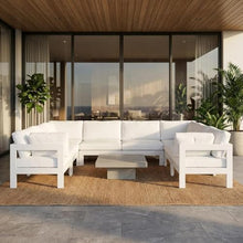 Outdoor Escape White Fabric Outdoor Patio Modular Sectional with Contemporary Style, Comfortable Seating, Durable Frame, Ideal for Garden, Porch, Or Deck