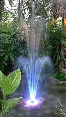 Custom Pro 1500 Fountain with Red, White, and Blue Color Changing 120 LED Light Ring, Energy Efficient Pump, 3 Spray Nozzles, Telescoping Riser & 33 Foot Power Cords