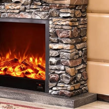 CFGH6FDF Faux Stone Fireplace with Mantel Freestanding Rustic Indoor
