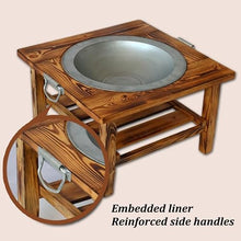 Fire Pit Table, Portable Outdoor Fire Pit, Bottom Storage Layer, Handle Design, Ideal for Bonfires, Camping, and Outdoor Cooking