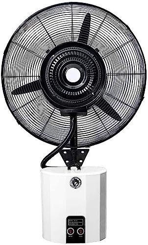 CUTPOIY Wall Mounted Misting Fan, Oscillating Cooling Humidifying Quiet Drum Fan for Home Office Industrial Use, 3-Speed 12L Air Circulator Spray Fan, 75cm