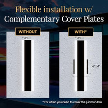 MOD LIGHTING Haylen Wired LED Outdoor Wall Light (2-Pack), 94" Water Resistant RGB Outdoor LED Sconce, Remote Dimming Modern Wall Sconces for Patio, Garage, Black