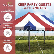 Party Tents Direct 20' x 30' Weekender Pole Canopy, Red White & Blue Top