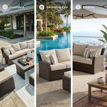Signature Design by Ashley 3-Piece Patio Sectional with Bench, Brown