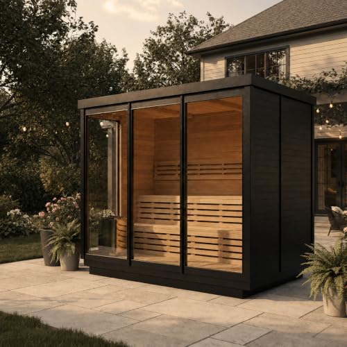 Customize Outdoor Sauna 3-8 Person, Traditional Sauna Canadian Cedar