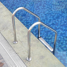 Swimming Pool Escalator Embedded Stainless Steel Underground Swimming Pool Ladder with 3 Anti-Skid Pedals Suitable for Private/Commercial/Silver / 50cm (Silver 50cm)