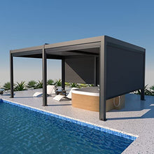 BON PERGOLA 10 ft Wind Resistant Manual Side Shade for Aluminum Pergola Dark Gray