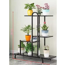 DOIBG Metal Plant Stand with Wheel, Floorstanding Multiple Flower Pot Organisation Shelves Garden Plant Containers Flower Rack for Balcony and Yard