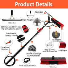 NYANS Water Fed Pole, Cleaning Brush for Solar Panel Window with Glass Scraper, 180°Flexible Rotate Brush Head, for Outdoor Window Glass Solar Panel Clean,12m(39ft)