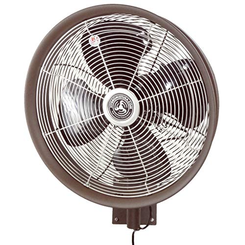 HydroMist Misting Fan, Oscillating Wall Mount, Dark Brown