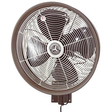 HydroMist Misting Fan, Oscillating Wall Mount, Dark Brown