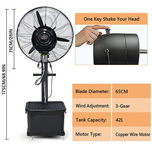 CUTPOIY Outdoor Misting Fan, 90° Oscillating Pedestal Fan with 3 Speeds & Large Water Tank for Garage Patio, 71cm/28in
