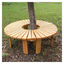 BXKCFYBSQ Wooden Tree Bench Wrap Around,Decorative Curved Seating Chair,Slatted Seat Garden Seat,Capacity 400KG,for Garden Patio(Color2)