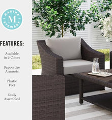 Martha Stewart Bedford Indoor/Outdoor Patio Accent Chair, Brown