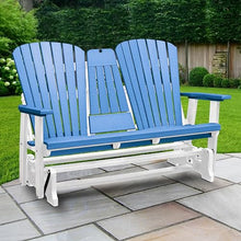 American Furniture Classics Two Person Glider Blue and White