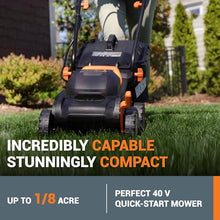 WORX Cordless Lawn Mower, 40V 14" 2-in-1 Grass Mower for 1/8 Acre, WG779