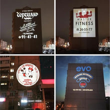 Free Design 37mm/1.46inch GOBO Card + 150W LED HD Zoom Control Rotation Advertising Logo Projetor Lights IP66 Waterproof Outdoor Coffee Shop Tags AD Lighting