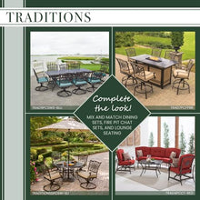 Hanover Traditions 3-Piece Patio Bistro Set with 2 Swivel Rockers and Glass-Top Table Red