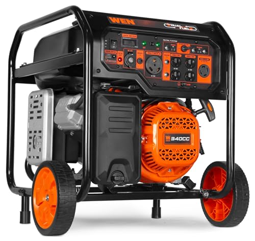 WEN 8000-Watt 120V/240V Dual Fuel Portable Generator, Electric Start, 340cc, Transfer-Switch and RV-Ready with CO Watchdog (DF8000X)