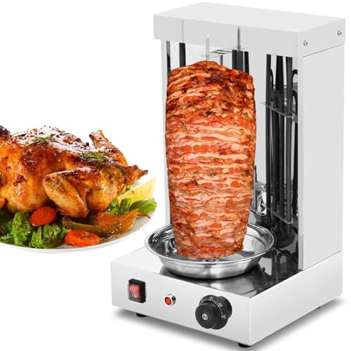 TREEYX Electric Grill Machine 3000W Vertical Kebab Grill 50-300℃ Vertical Rotisserie Oven Electric Grill Countertop Gyro Grill Machine