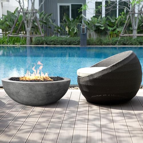 Lakeview Valley Bay 8 39-Inch Natural Gas Round Fire Bowl - Pewter - SCPH-455-4NG