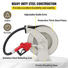Fuel Hose Reel 33-66 FT Retractable Diesel Cord Reel W/Automatic Refueling Gun for Garden Watering Car Tank Truck Washing Durability, Efficience(66 ft 0.75 inch)
