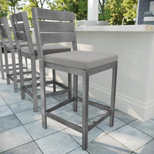 Martha Stewart Bedford Set Indoor/Outdoor Patio Bar Stools, Gray, 2-Pack