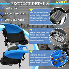 EQCOTWEA Commercial Floor Scrubber Machine 20" Walk-Behind Auto Scrubber