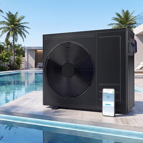 ZACHVO Commercial 35100 BTU Pool Heat Pump, WiFi Control Heating & Cooling Electric Pool Heater for Above and Inground Pools up to 9000 Gallons Energy Efficient, for Villa, Resort & Vacation Home