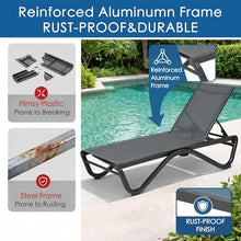 Kozyard Outdoor Chaise Lounge Chair, All Aluminum Frame and Textilene Fabric, Fully Flat Adjustable Reclining Patio Lounger for Pool Sun Shelf, Tanning Ledge, Sunbathing & Backyard (Gray, 2Chairs)