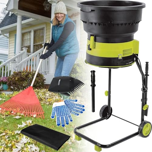 TYBJLXF 2500W Electric Leaf Mulcher Shredder,8000 RPM,Mulches 208 Liters of Leaves Per Minute,Ideal for Leaves,Grass & Yard Clippings (Powercord×40m)