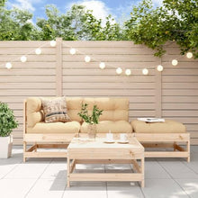WXGTBKPR 4 Piece Patio Lounge Set with Cushions, Solid Pine Wood Outdoor Garden Furniture for Backyard, Terrace, and Patio Seating, Brown