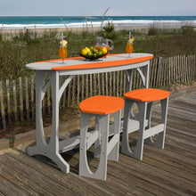 Bahia Verde Shoreline 3-Piece Bar Height Balcony Set, Cove Gray with Citrus Orange
