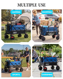 Push & Pull Electric Wagon Cart Foldable with 24,000mAh Removable Battery