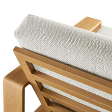Modway Lirienne Aluminum Faux Wood Set of 2 Outdoor Armchairs in Ivory Natural – All-Weather Backyard Patio Accent Chairs with Weather-Resistant Woven Fabric Cushions
